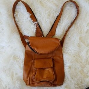 Mini leather backpack